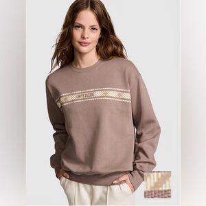PINK Victoria's Secret Ivy Fleece Classic Crew Sweatshirt